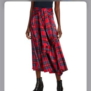 LUMIE tie front flare midi skirt